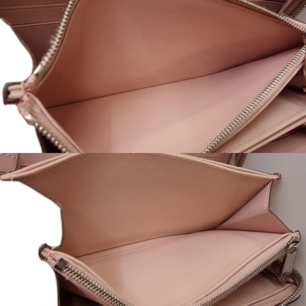 Pre-Owned LOUIS VUITTON Zippy Wallet M61868 Long Monogram Mahina Magnolia (Pink) 083014 (Good)
