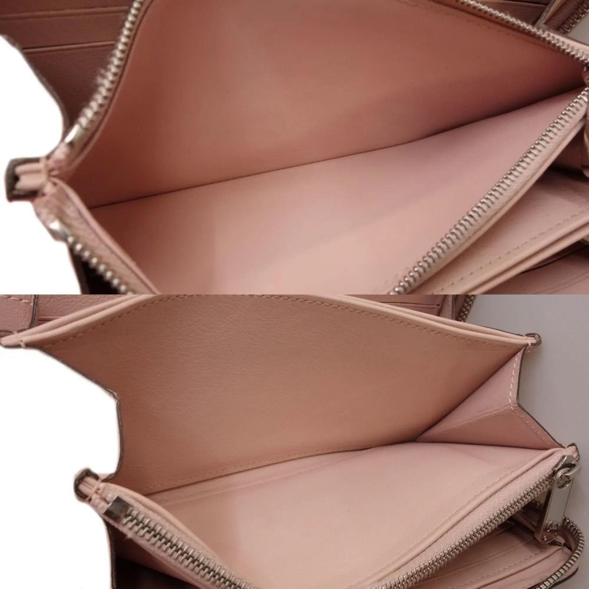 Pre-Owned LOUIS VUITTON Zippy Wallet M61868 Long Monogram Mahina Magnolia (Pink) 083014 (Good)