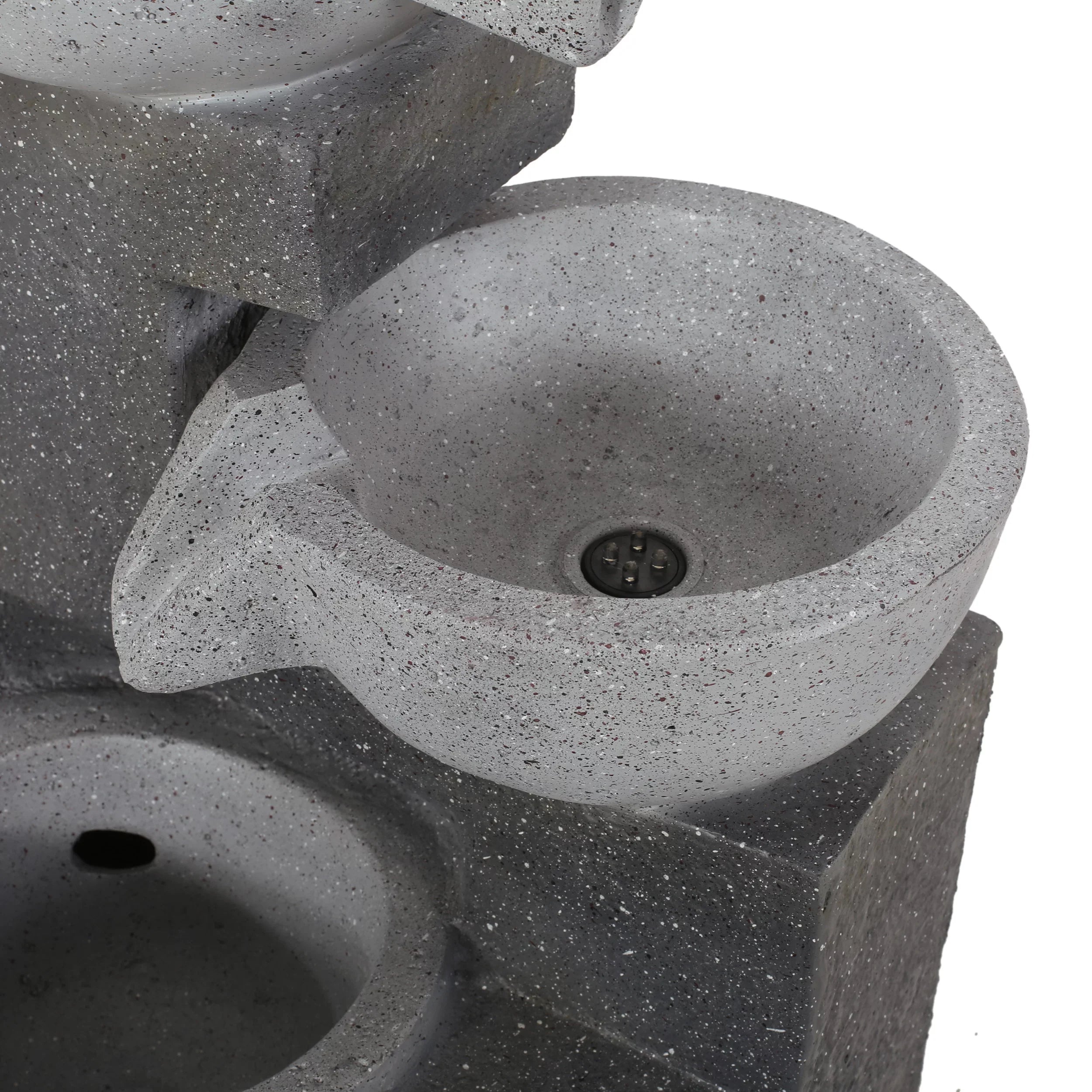 Colquitt Outdoor Modern 3 Tier Fountain, Multi-Gray