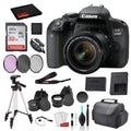 Canon EOS 800D (Rebel T7i) 18-55mm IS STM Lens Bundle SanDisk 32gb SD Card + 3PC Filter Kit