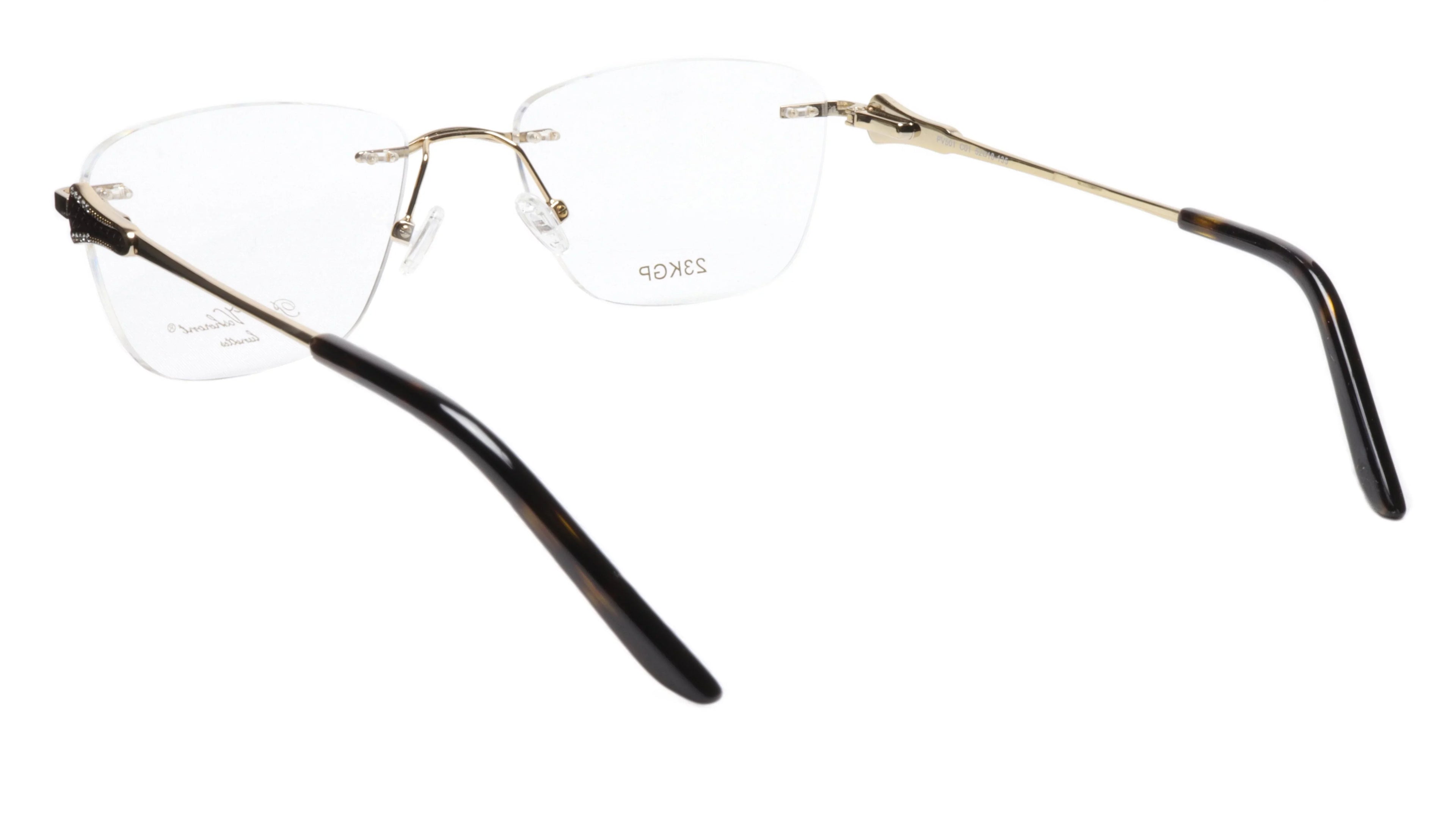 Paul Vosheront Tapered Square Gold & Ebony Acetate Optical Frame 52-18-135 37