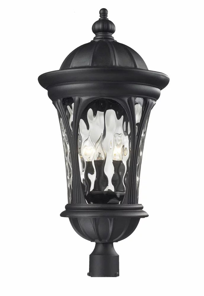 3 Light Outdoor Post Mount Lantern in Gothic Style 14 inches Wide By 28 inches High Bailey Street Home 372-Bel-1176858