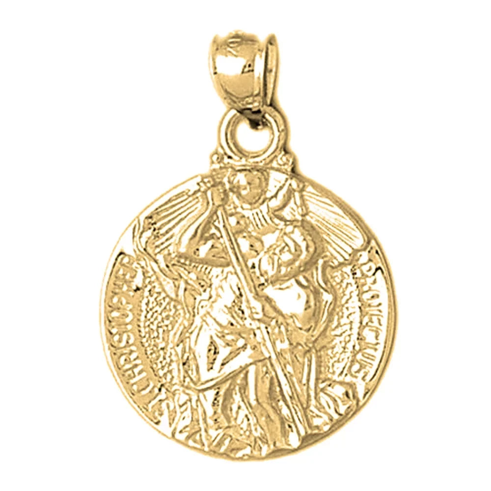 18K Yellow Gold Saint Christopher Final Point - 33 mm