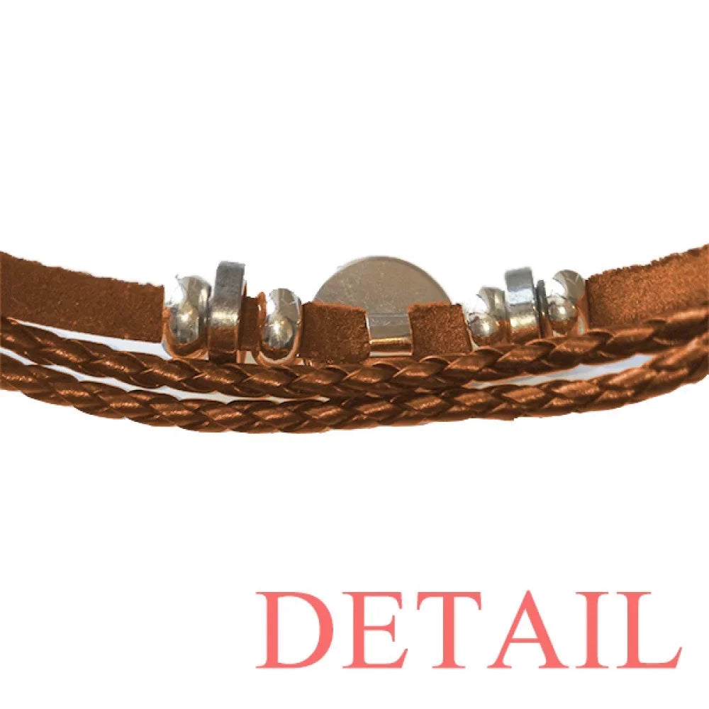 wealth queen q poker bracelet wristband leather jewelry People