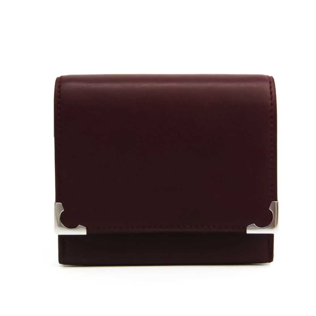 Pre-Owned Cartier Cabochon L3000570 Unisex Calfskin Coin Purse/coin Case Bordeaux (Good)