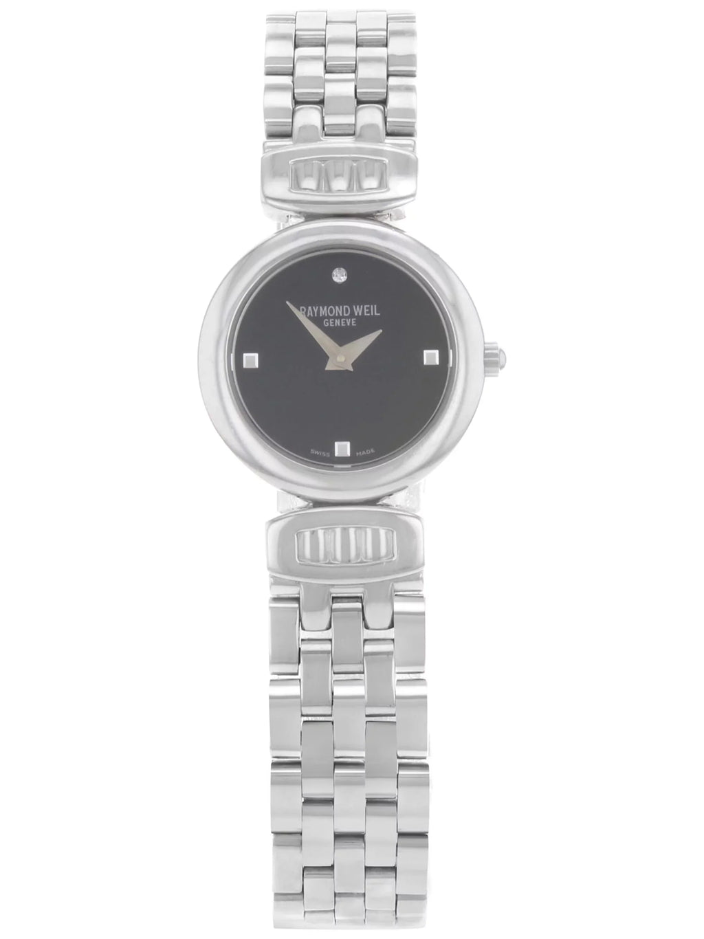 Pre-Owned Raymond Weil Chorus Steel Midnight Face Gemstone Ladies Watch 5890-ST-20082 (Good)