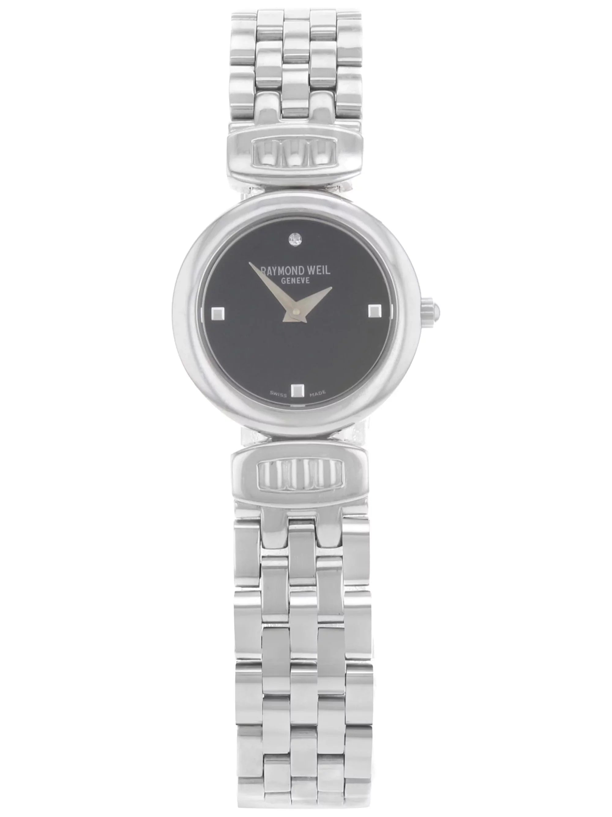 Pre-Owned Raymond Weil Chorus Steel Midnight Face Gemstone Ladies Watch 5890-ST-20082 (Good)