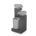 Colquitt Outdoor Modern 3 Tier Fountain, Multi-Gray