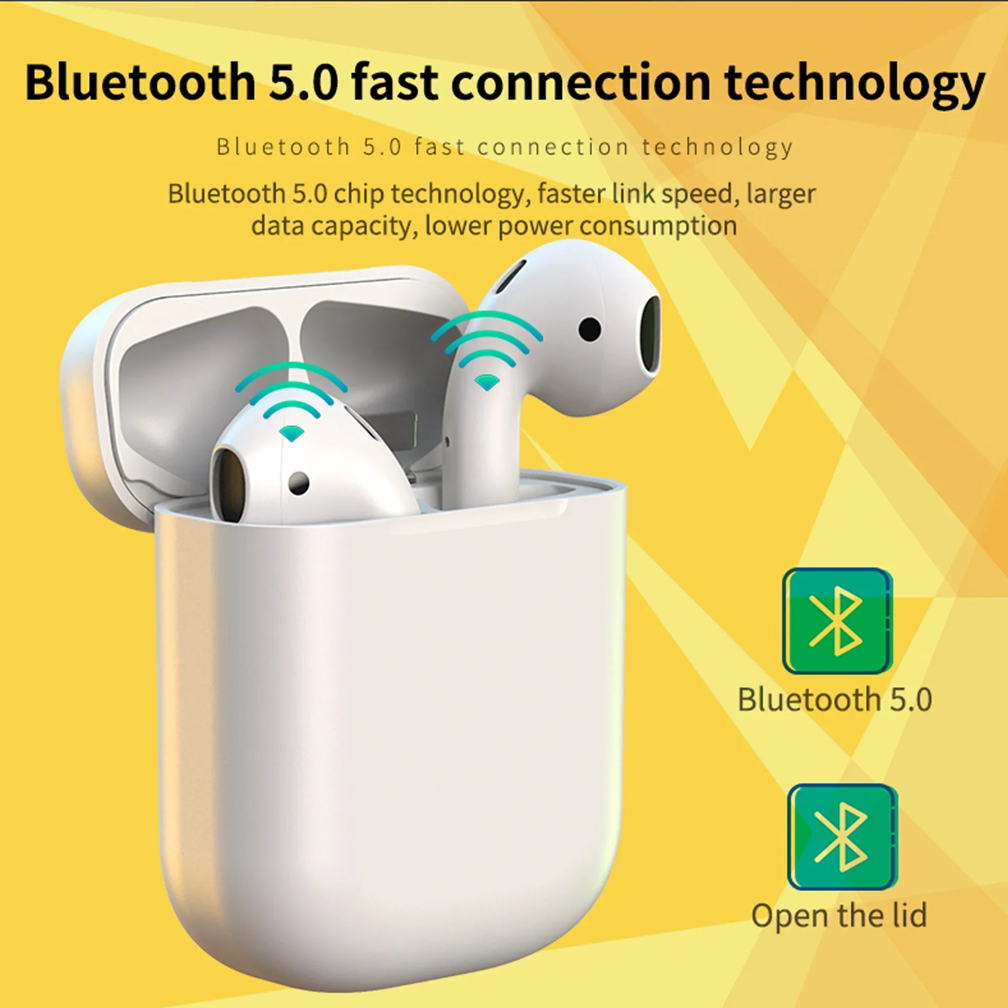 5.0 Second Generation Wireless Earbuds Standby for Up to 72 Hours for and Android