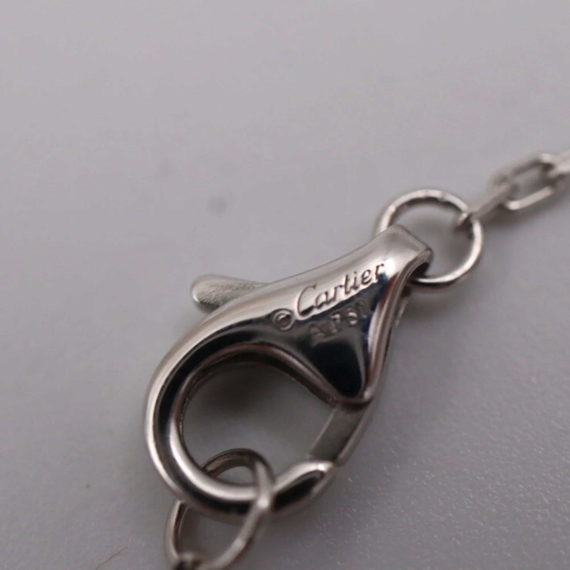 Pre-Owned CARTIER Cartier Trinity necklace CRB7224532 K18WG ceramic diamond white gold Dark Final Point 750 (Good)