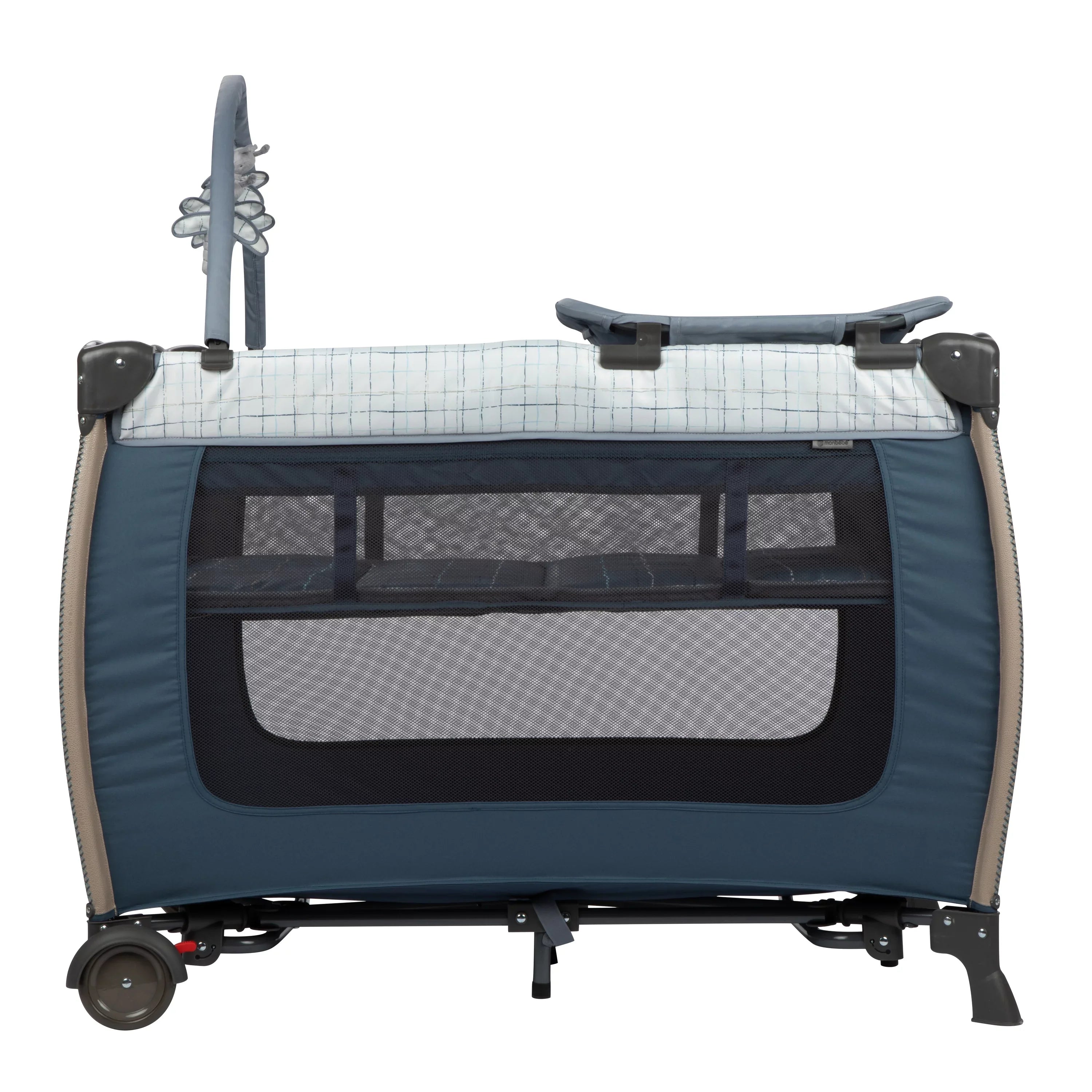 Monbebe Willow Rocking Play Yard with Full Size Bassinet, Plaid