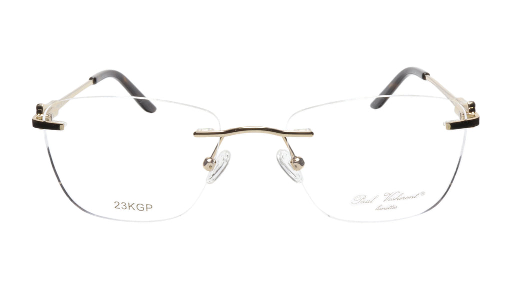 Paul Vosheront Tapered Square Gold & Ebony Acetate Optical Frame 52-18-135 37
