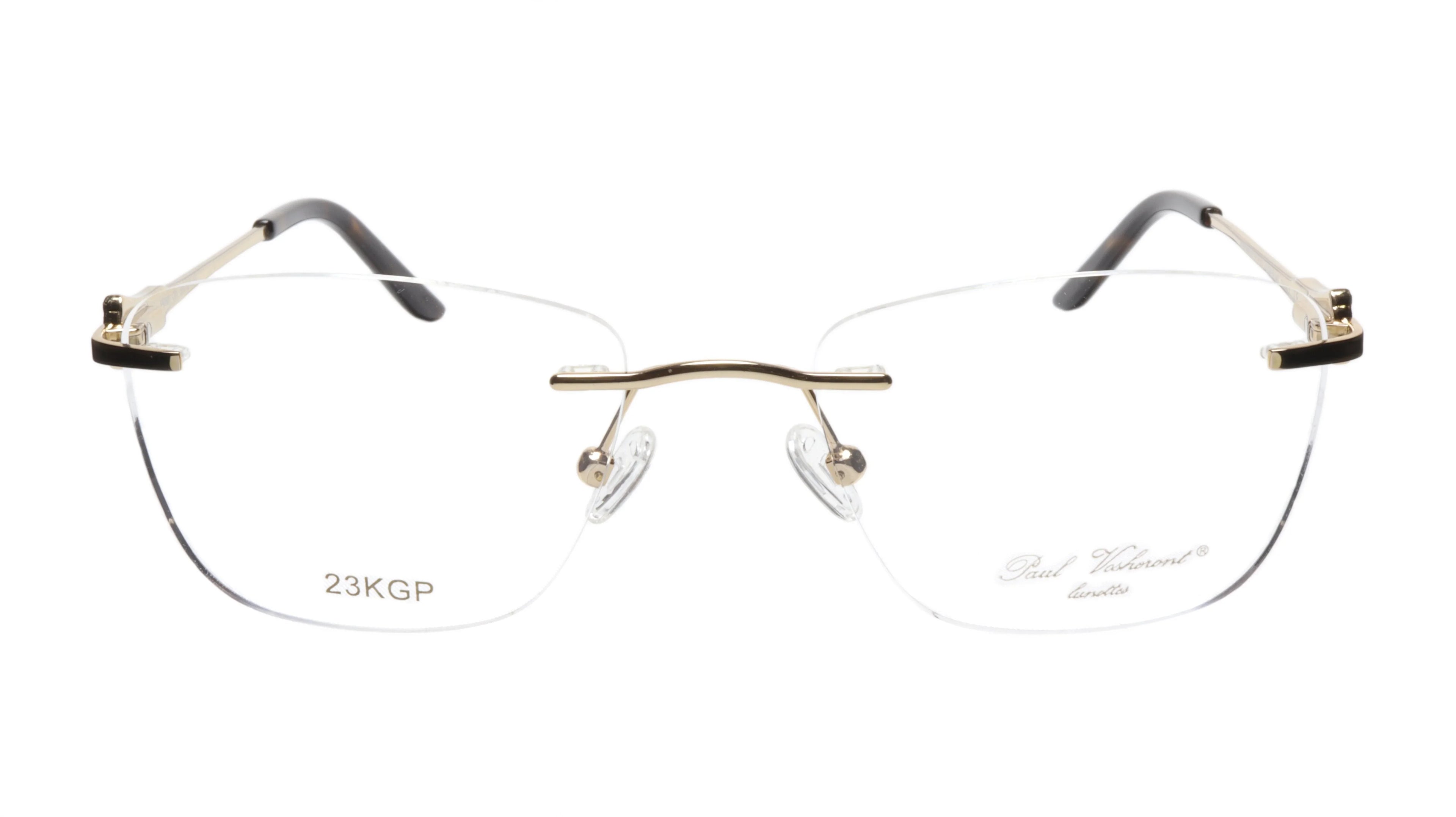 Paul Vosheront Tapered Square Gold & Ebony Acetate Optical Frame 52-18-135 37