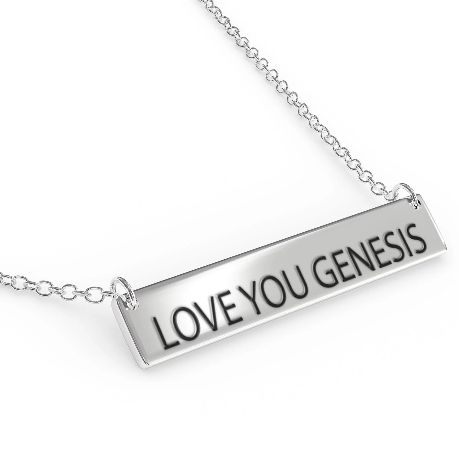 Love You Genesis Gentlemen Bar Final Point Necklace Sterling Sliver