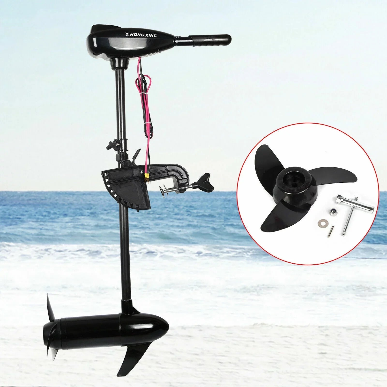 CNCEST 1.6HP 1152WE lectric Outboard Motor Boat Engine Heavy Duty Boat Trolling Motor