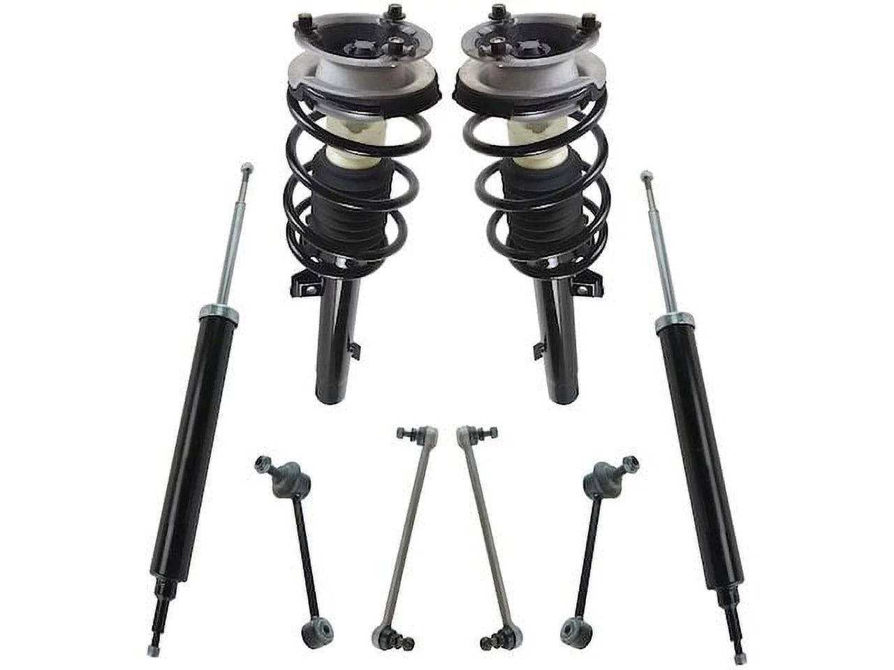 Front and Rear Suspension Strut Coil Spring Shock Absorber Sway Bar Link Assembly Kit - 8 Piece - Compatible with 2007 - 2013 BMW 328i RWD 2008 2009 2010 2011 2012