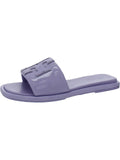 Tory Burch Individuals Double T Sport Slide Leather Slides Flat Sandals