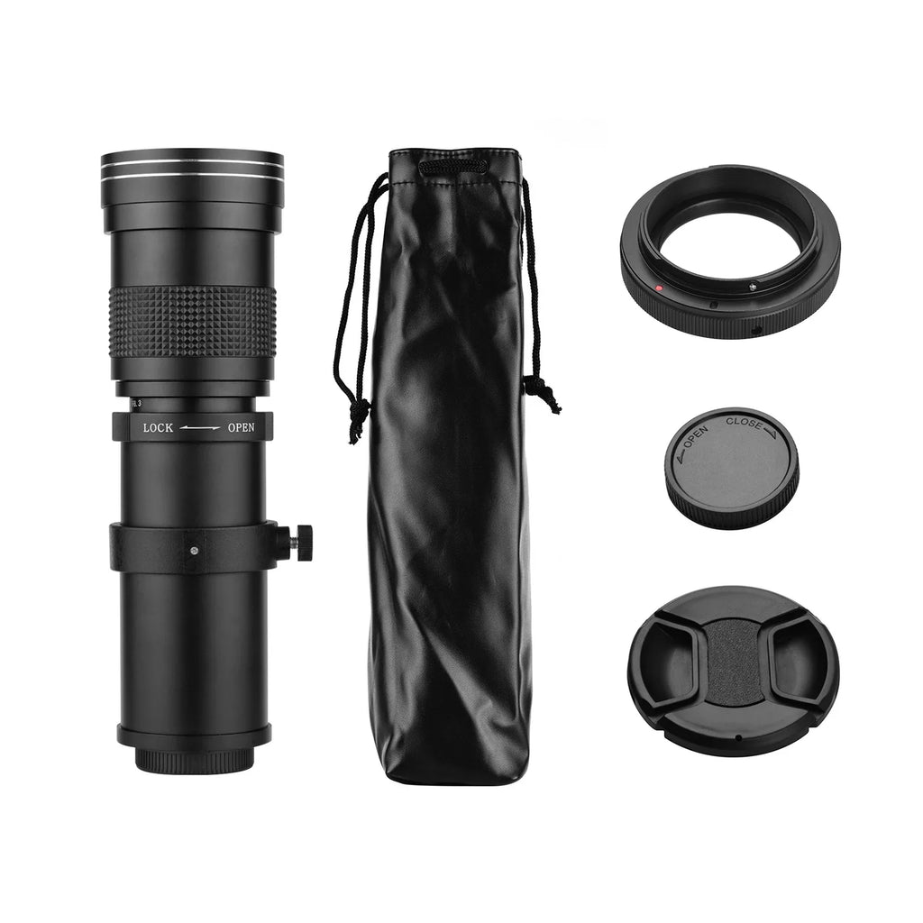 Suzicca Camera MF Super Telephoto Zoom Lens F/8.3-16 420-800mm T Mount with Adapter Ring Universal 1/4 Thread Gentlemen for Canon EF-Mount Cameras 80D 77D 70D 60D 60Da 50D 7D 6D 5D T7i T7s T6s T6
