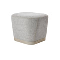 Stylish Gray Upholstered Ottoman with Rounded Edges