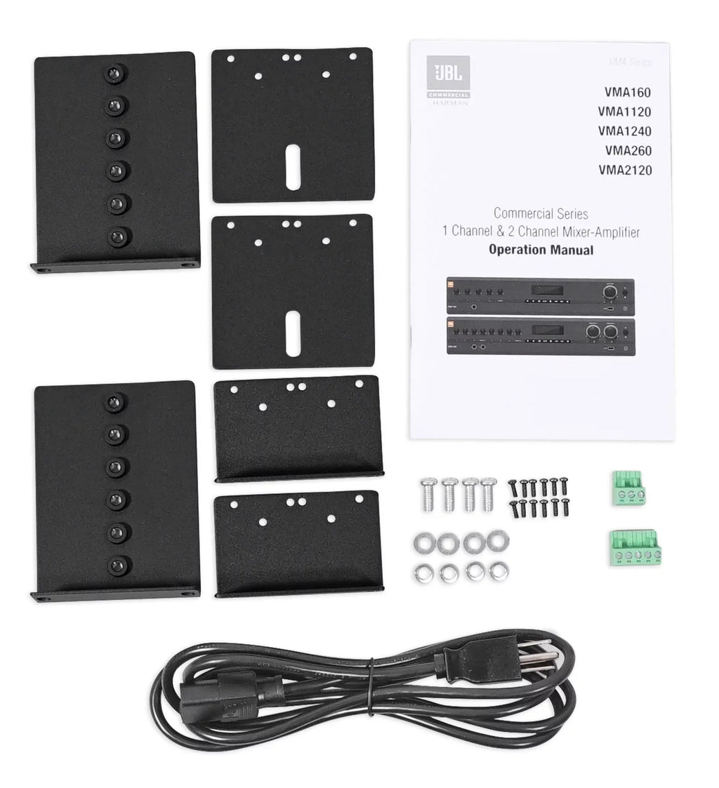 JBL VMA1120 Commercial 70v Amplifier+(12) White Dual 4" Speakers For Restaurant