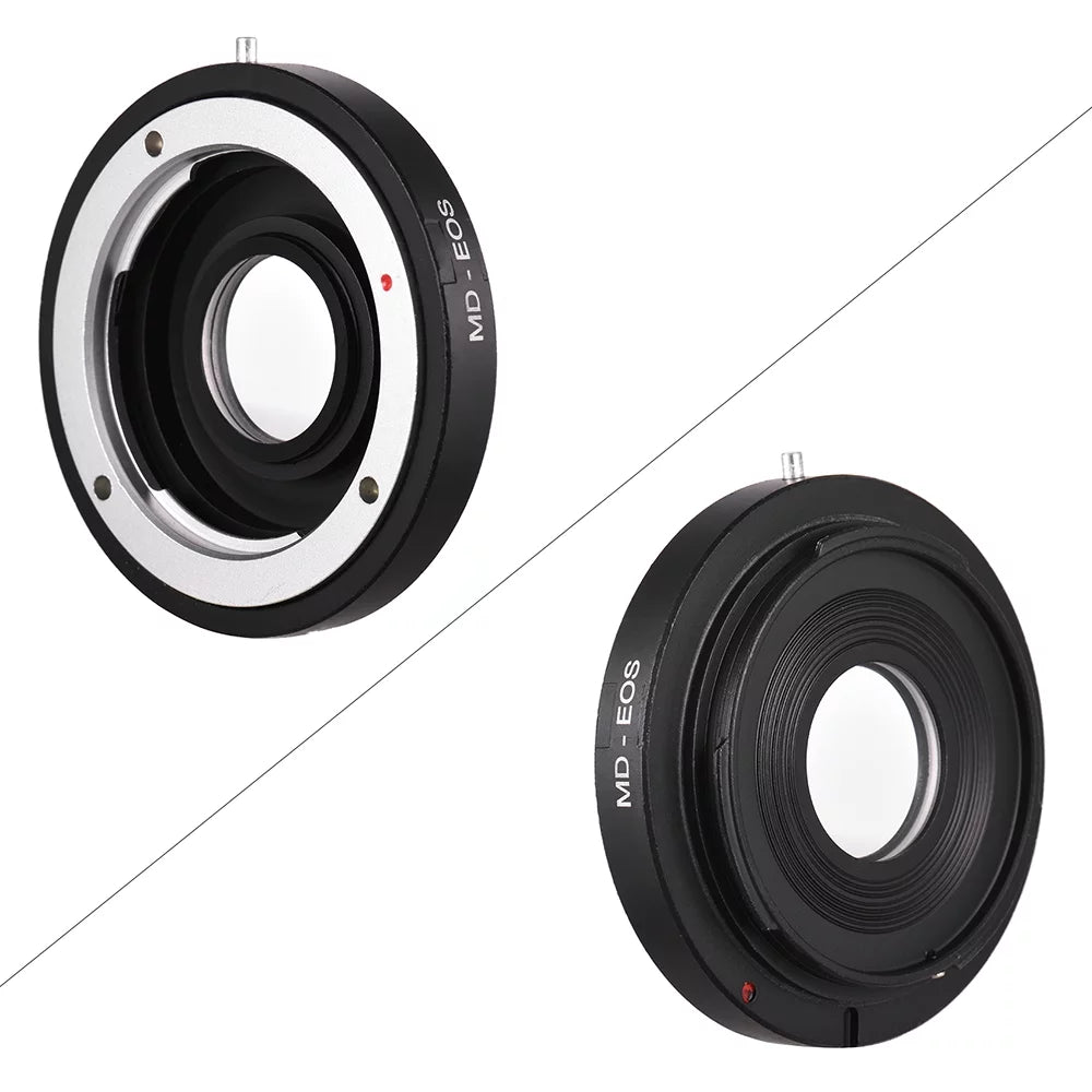 MD- Lens Mount Adapter Ring with Corrective Lens for Minolta MD Lens to Fit for Canon EF Camera Focus Infinity