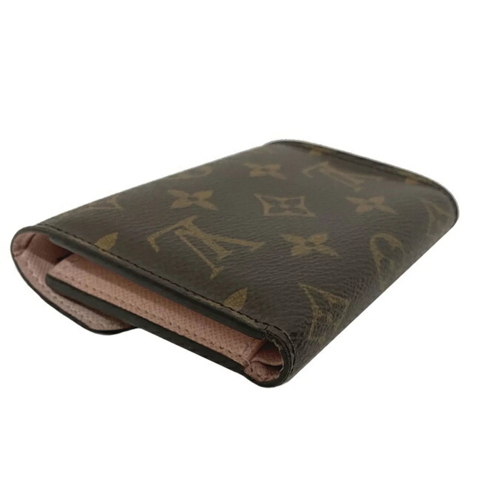 Pre-Owned Wallet Portefeuille Victorine Brown Pink Rose Ballerine Monogram M62360 Trifold NZ3119 LOUIS VUITTON Ladies (Good)