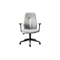 "Modern Ergonomic Office Chair with Wooden Armrests"