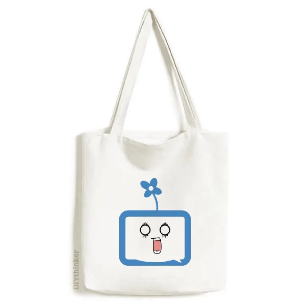 Clover Surprised Small TV Happy Original Tote Canvas Bag Shopping Satchel Casual Handbag