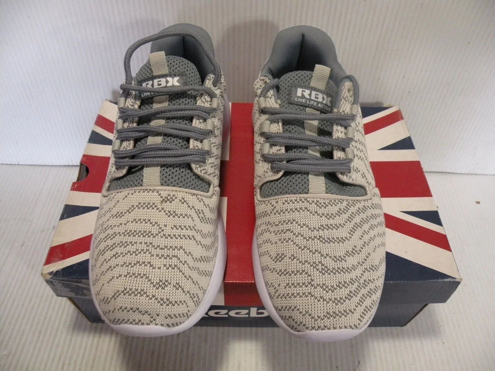 RBX RAYNA-ZK RUNNING TRAINERS SPORTS SNEAKER People SHOES GREY/BEIGE SIZE 10 NEW