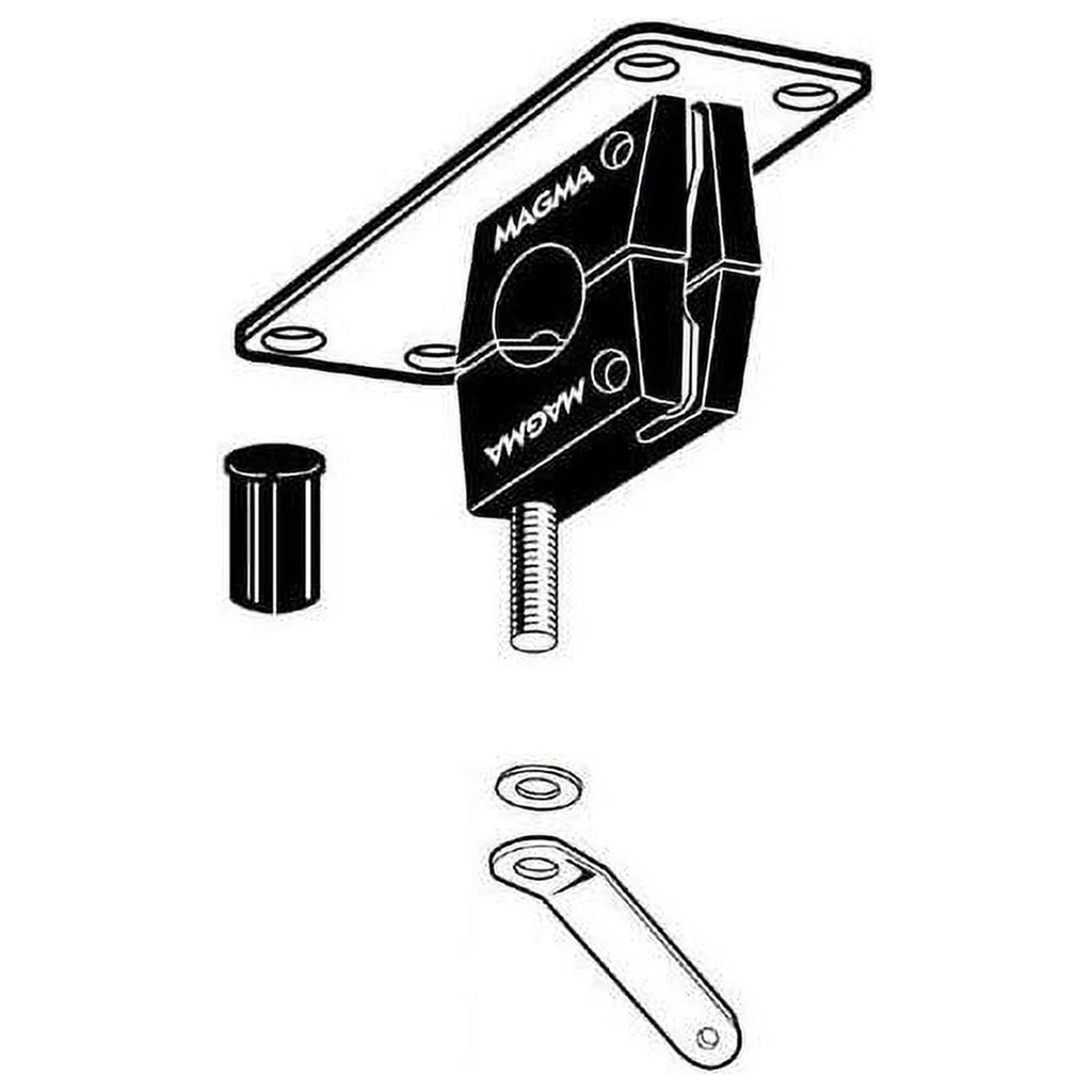 Magma Dual Horizontal Round Standard Rail Mount for Rectangular Grills - T10-580