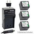 Kastar CGA_DU14 Battery (3_Pack) and Charger Kit for Panasonic CGA_DU06, CGA_DU07, CGA_DU14, CGA_DU21, VW_VBD070 VBD140 VBD210 w