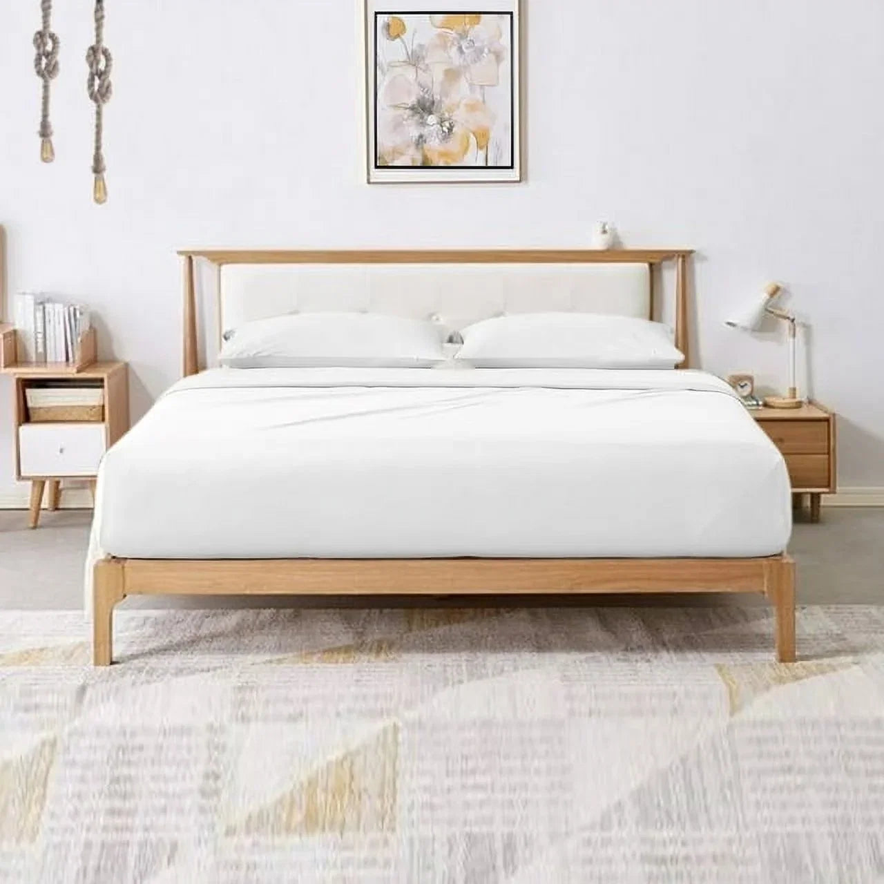 Hotel Brand 1000 Thread Count 6-Piece Extra Deep Pocket Super Soft Sheet Set Fit Upto 34 Inches Deep Pocket, Solid Pattern, 100% Egyptian Cotton @ 'hotellinen' (Queen, White)