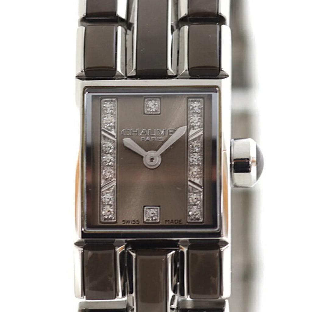 Pre-Owned CHAUMET Ladies Watch Kaysis Lumiere Crystal W19616-34B Mineral Brown Display (Good)