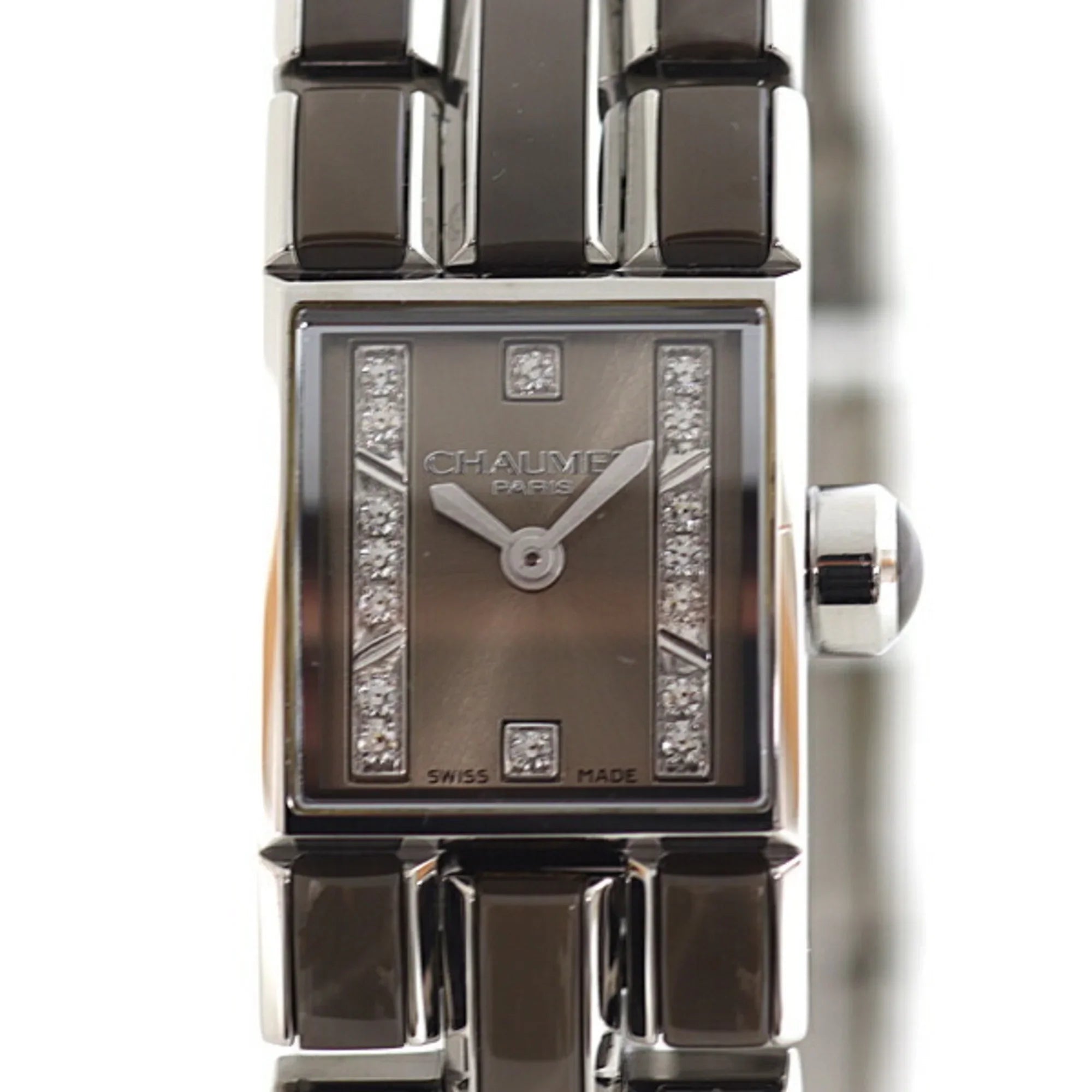Pre-Owned CHAUMET Ladies Watch Kaysis Lumiere Crystal W19616-34B Mineral Brown Display (Good)