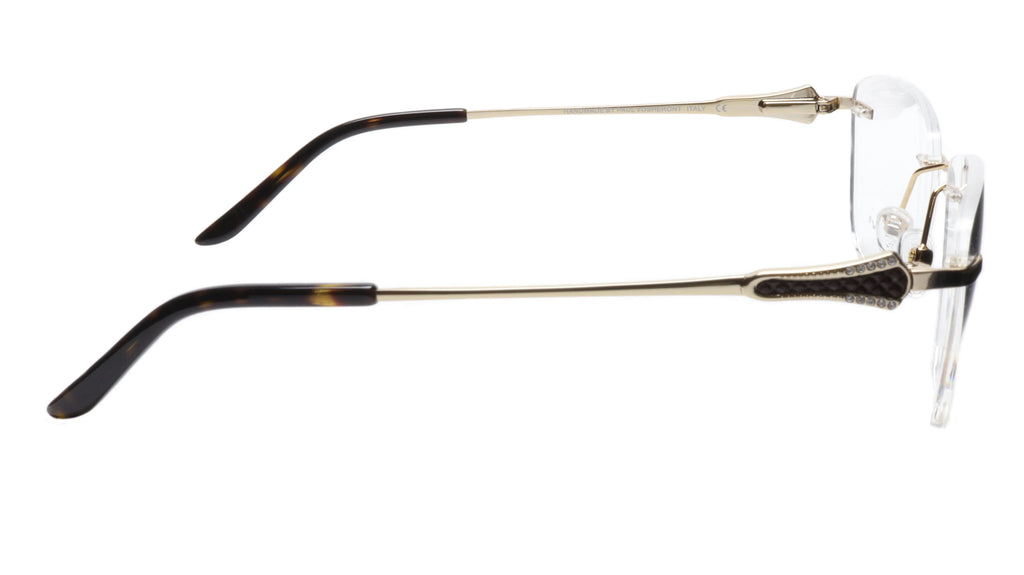 Paul Vosheront Tapered Square Gold & Ebony Acetate Optical Frame 52-18-135 37