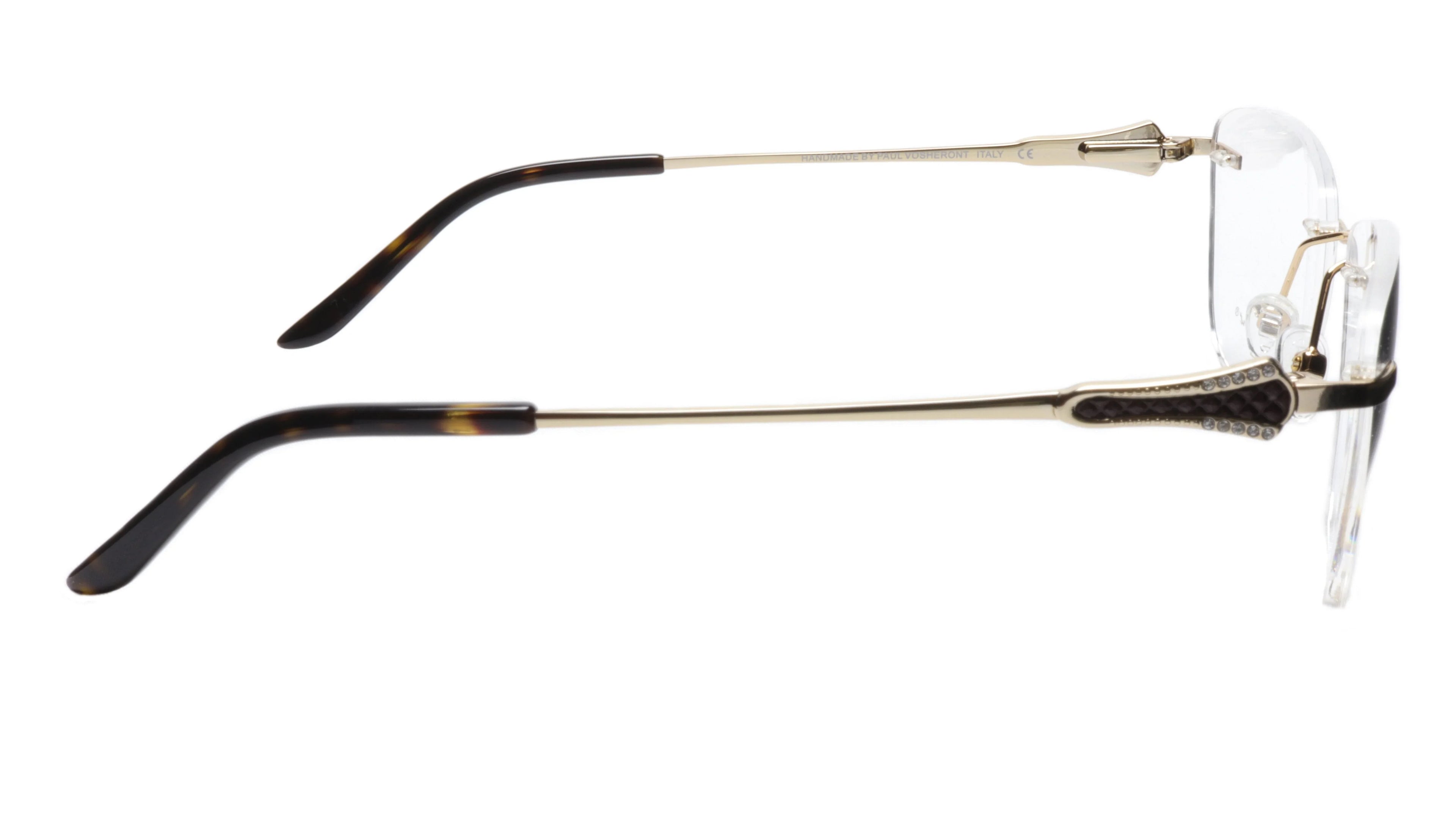 Paul Vosheront Tapered Square Gold & Ebony Acetate Optical Frame 52-18-135 37
