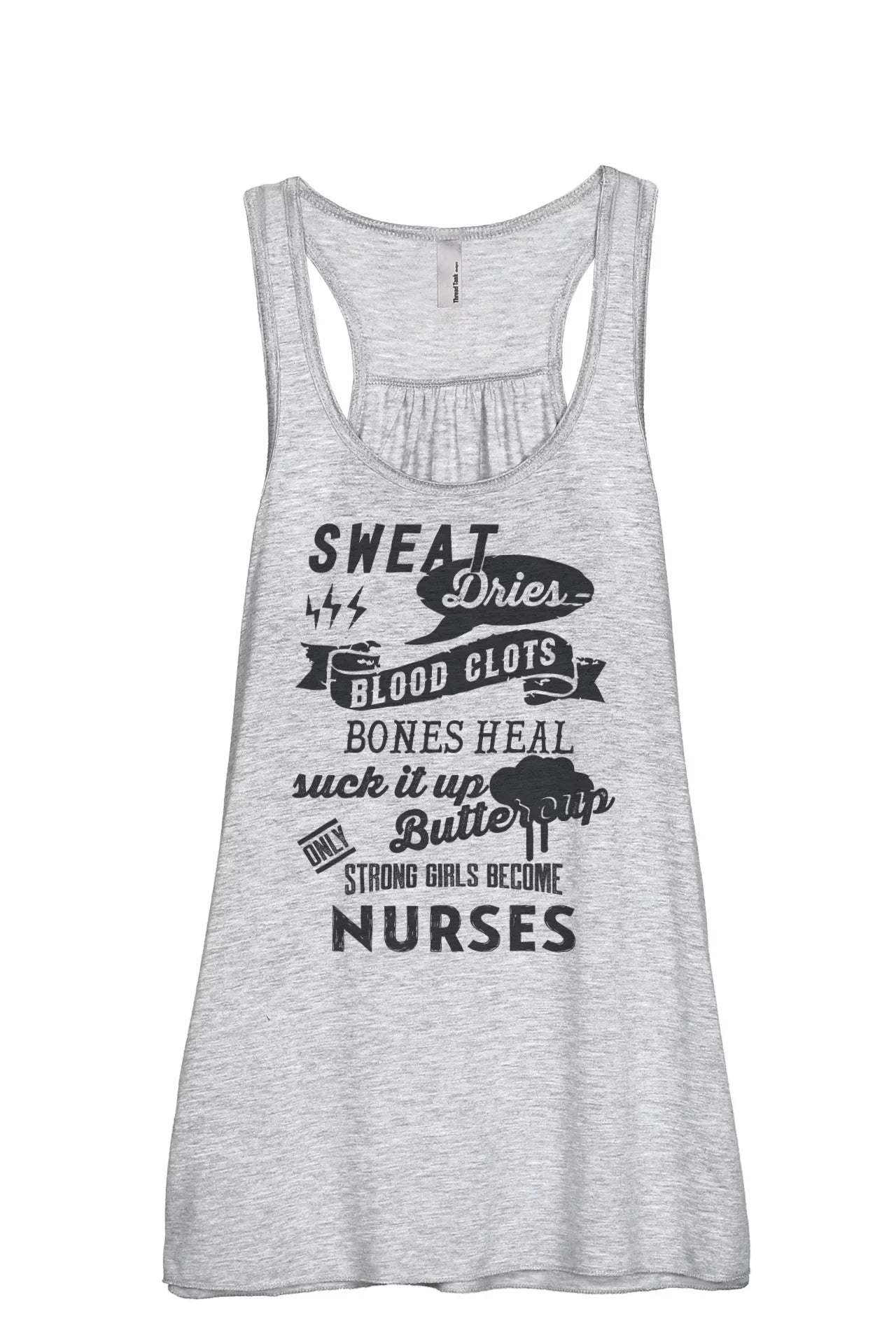 Thread Tank Strong Girls Nurses Individuals Sleeveless Flowy Racerback Tank Top Sport Grey Large