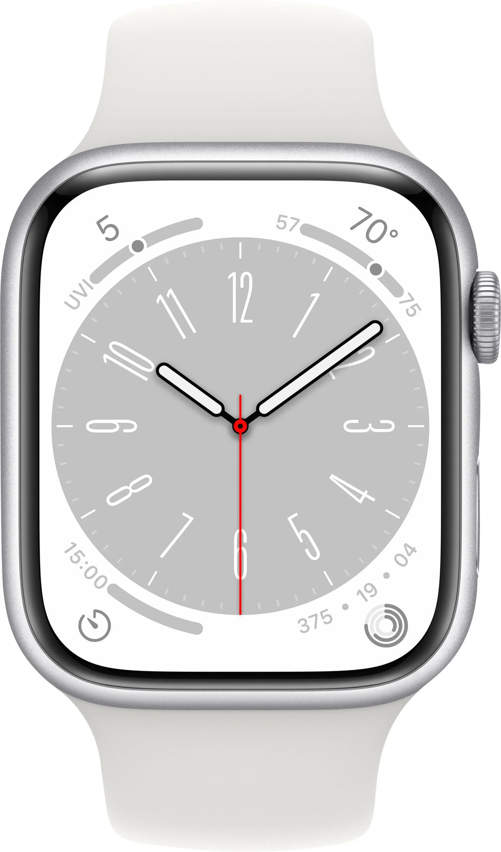 Restored Watch Gen 8 Series 8 45mm Silver Aluminum - White Sport Band MP6P3LL/A (Refurbished)