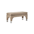 Stylish Beige Upholstered Bench with Silver Legs