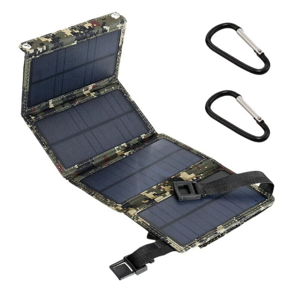 JLLOM 80W USB Solar Panel Folding Power Bank Outdoor Camping Hiking Phone Charger USA
