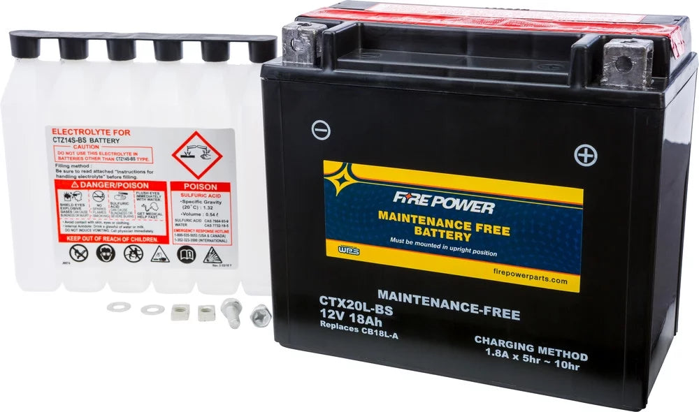 Fire Power Maintenance Free Battery CTX20L-BS Compatible With Bombardier Outlander 400 H.O. 4X4 2004-2005