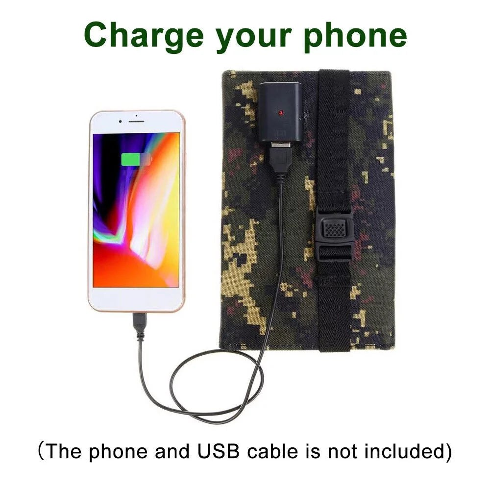JLLOM 80W USB Solar Panel Folding Power Bank Outdoor Camping Hiking Phone Charger USA