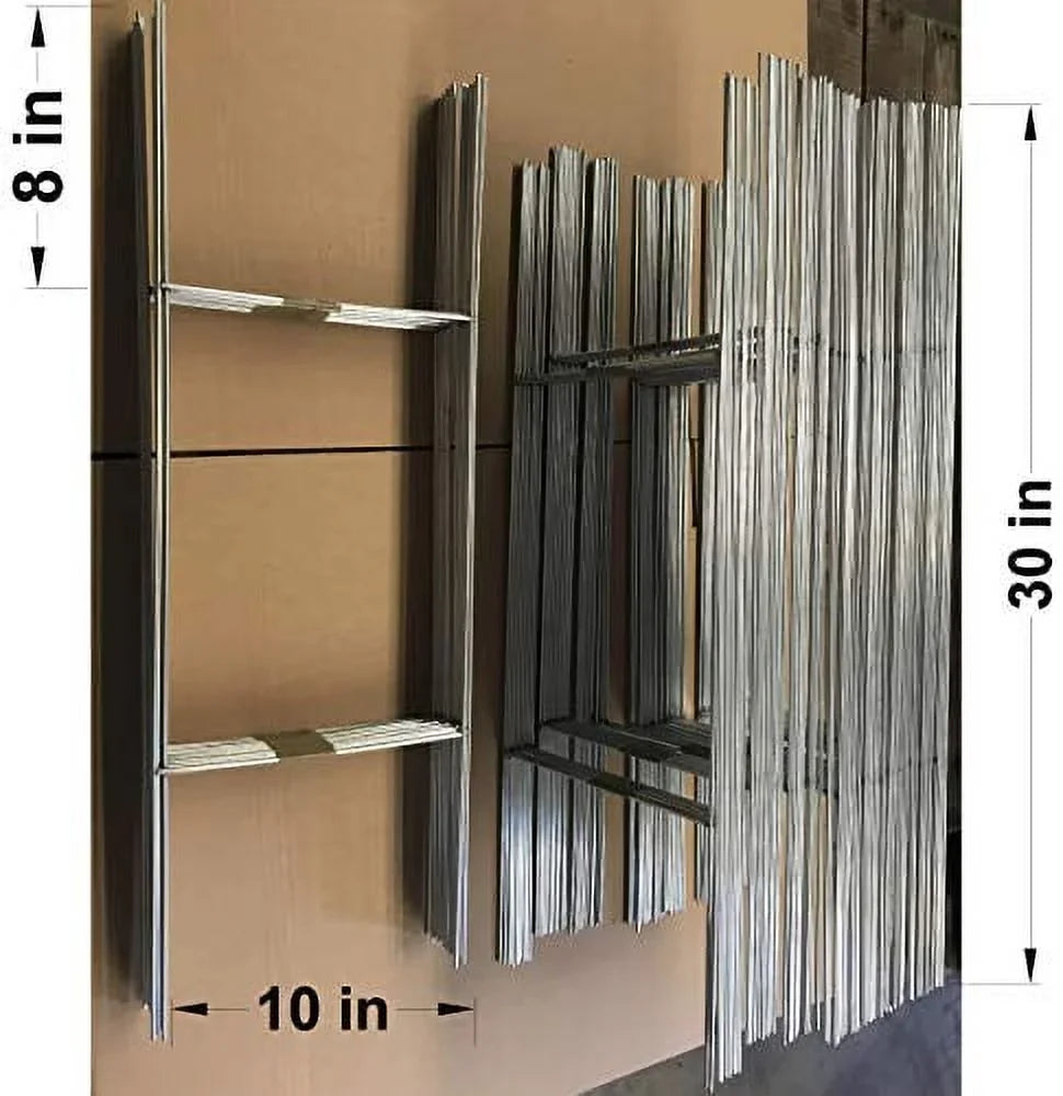 Stake, 50 Metal Stake 10x30 inch x 9 Gauge Galvanized Wire Stake use with 4mm Corrugated Plastic Sign 4mm or 5mm, Pack of 50 Pieces Stake 30'' Tall and 10'' Wide Ship Same Day