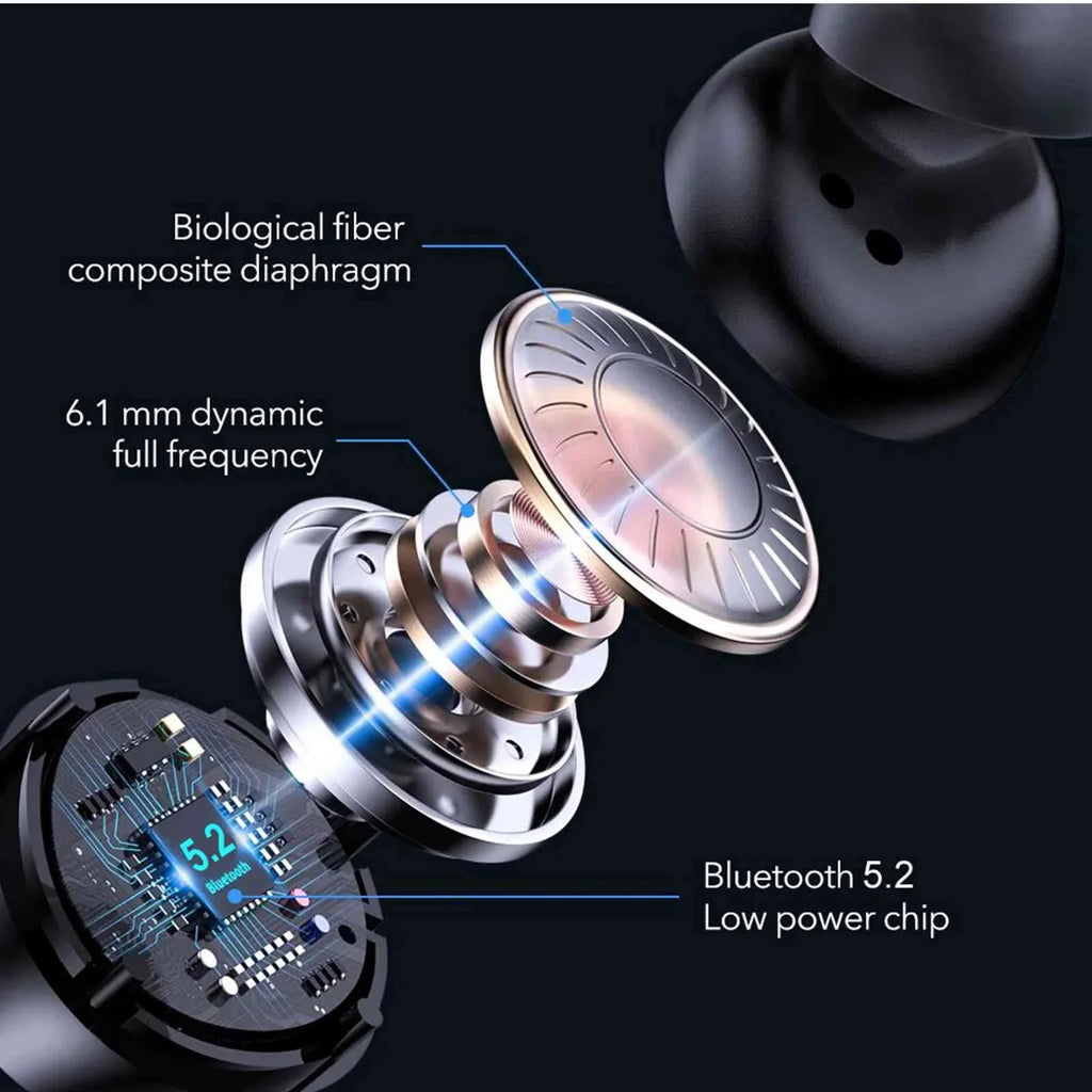 UrbanX True Wireless Bluetooth Earbuds + Charging Case, Midnight Dual Connect, IPX5 Water Resistance, Bluetooth 5.2 Connection, Balanced, Bass Boost Compatible with Amazon Fire HD 8 Plus (2020)