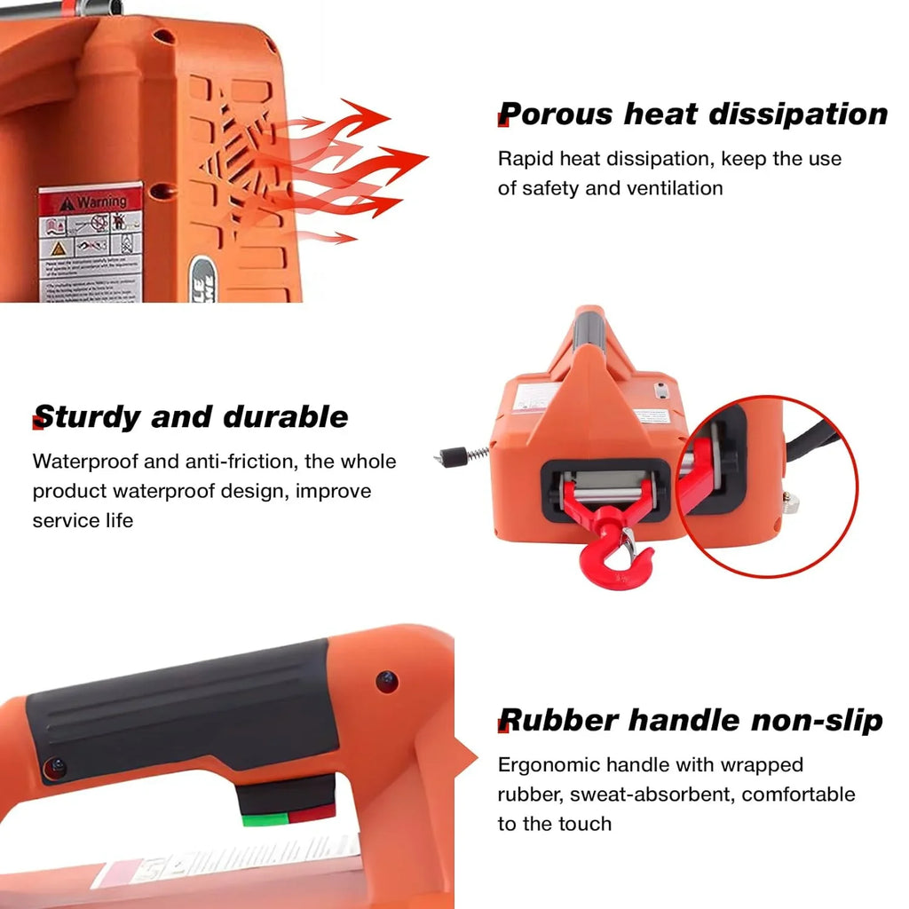 2200LBS 3-in-1 Portable Electric Hoist Unleash with Power and Versatility Wireless Remote, 110V Winch, and Crane System with Battery – Perfect for Tackling Heavy Loads