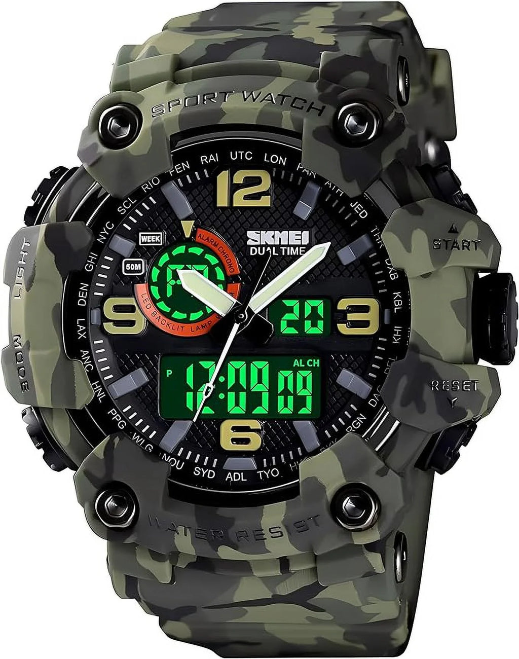 Gosasa Gentlemen Watches Multi Function Military S-Shock Sports Watch LED Digital Waterproof Alarm Watches…