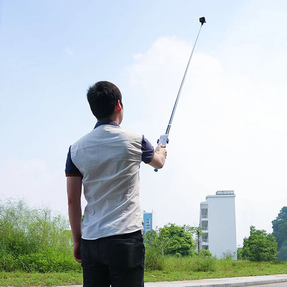 Telesin 2.7M/106 Inch Ultra Long Carbon Fiber Selfie Stick Lightweight Termination Handheld Pole Monopod Individuals for GoPro Hero 9/8/7/6/Hero 5 Ebony (2018) Gentlemen for One R OSMO Act