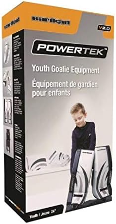 PowerTek Barikad V2.0 Youth Ice Hockey Goalie Pad Set - 20" Leg Pads, Glove, Blocker