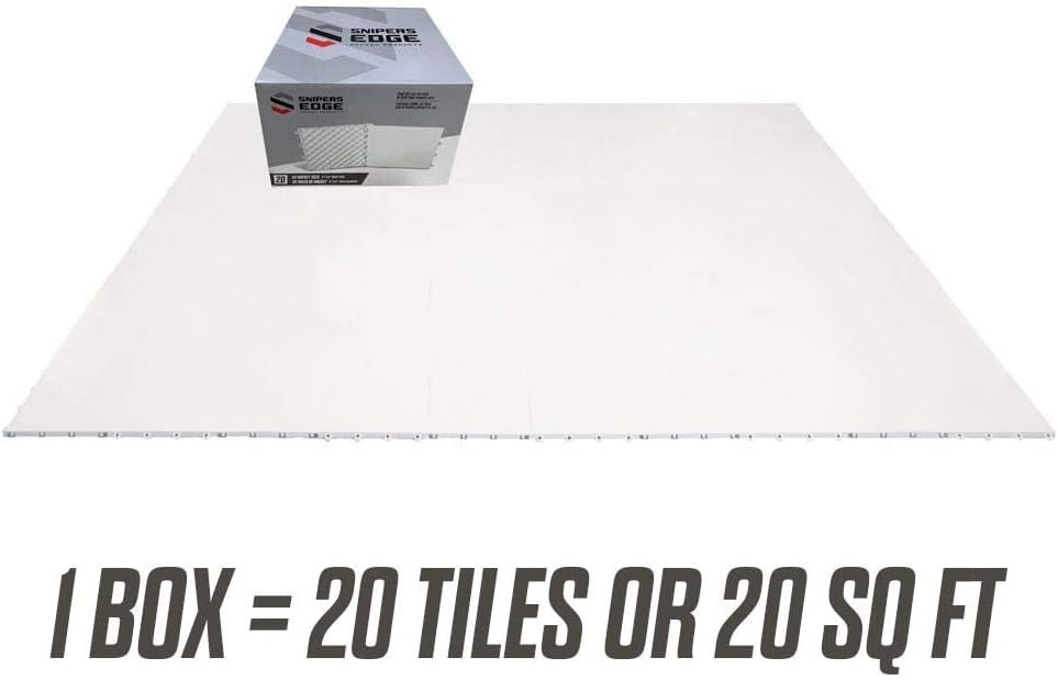 Snipers Edge Hockey Dryland Slick Tiles â 20-Pack 12"Ã12" White Interlocking Ice Tiles for Hockey Training, UV-Protected & Durable, Simulates Real Ice, Training Aid for Shooting
