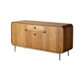 Sleek Wooden Sideboard with Elegant Striped Design